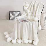 Cotton Pompom Blanket - Cozy Nursery