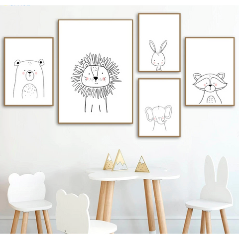 Nordic Animal Posters - Cozy Nursery