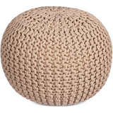 Knitted  Round Pouffe Ottoman - Cozy Nursery
