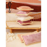 "Apricot" soft velvet cushion with fringe - Moi Mili
