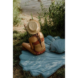 “Blue” Linen Shell Mat