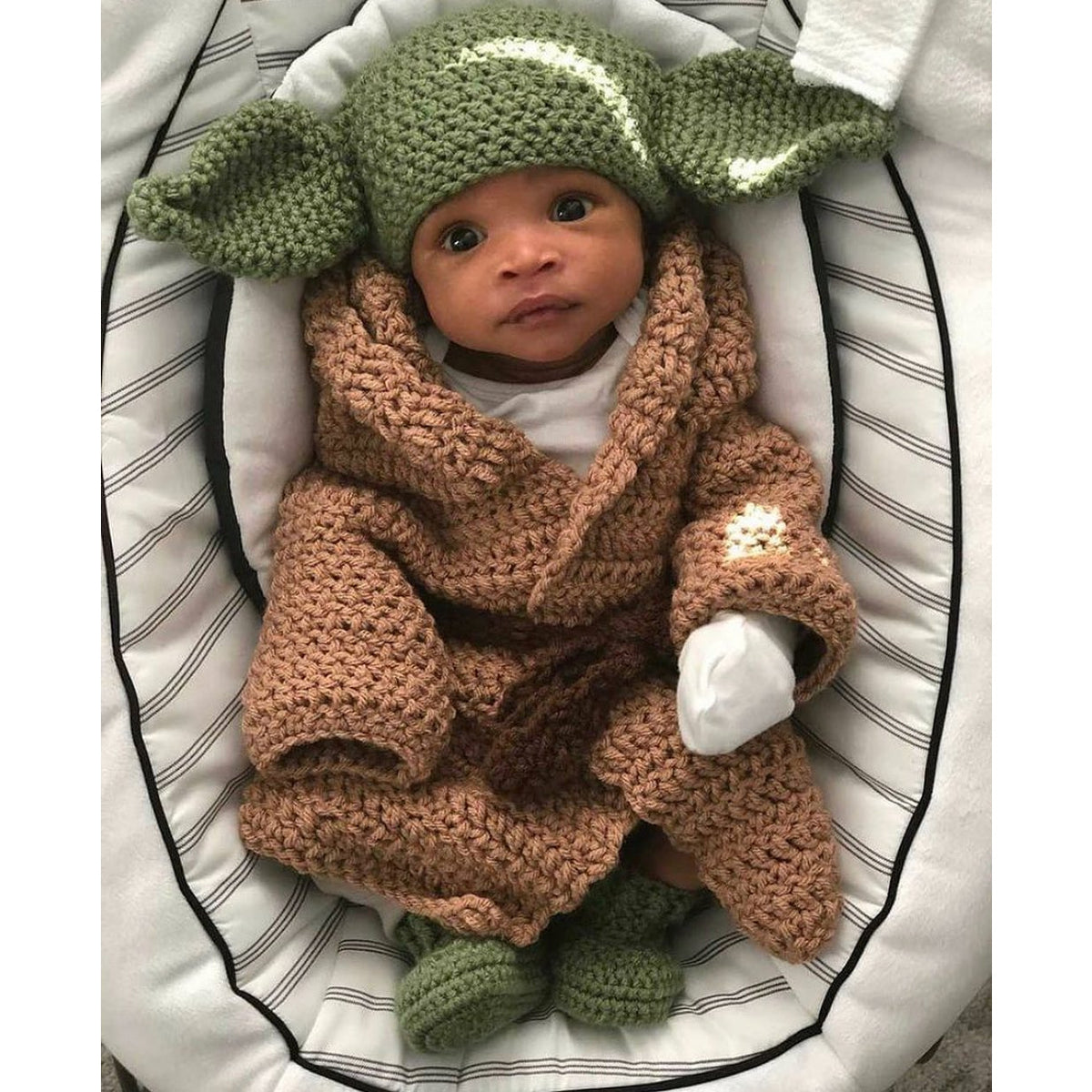 Baby Yoda Mandalorian Handmade Knitted Star War Suit Costume Newbaby Cosplay