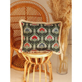 "Green medusa" cushion with fringe - Moi Mili