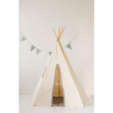“Grey Pompoms” Teepee Tent with Pompoms