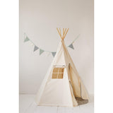“Grey Pompoms” Teepee Tent with Pompoms