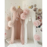 Chiffon Pompoms for Princess Bed Canopy
