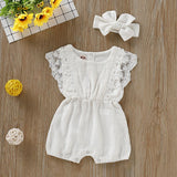 Summer Lace Cotton Romper - Cozy Nursery