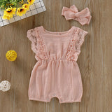 Summer Lace Cotton Romper - Cozy Nursery