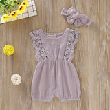 Summer Lace Cotton Romper - Cozy Nursery