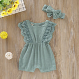 Summer Lace Cotton Romper - Cozy Nursery