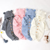 Baby Cotton Romper With Ears - Cozy Nursery