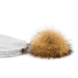 Fur Pompom Winter Beanie Matching Set