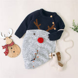 Knitted Christmas Reindeer Romper