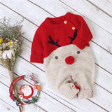 Knitted Christmas Reindeer Romper