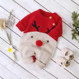 Knitted Christmas Reindeer Romper