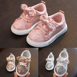 Bow Sequin Crib Shoes - Cozy Nursery