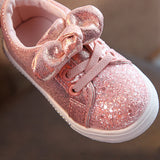 Bow Sequin Crib Shoes - Cozy Nursery