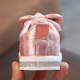 Bow Sequin Crib Shoes - Cozy Nursery