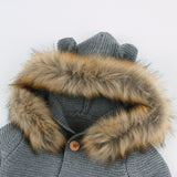 Winter Warm Children's Knitted Bear Rompers - Cozy Nursery