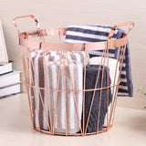 Rose Gold Metal Storage Basket - Cozy Nursery