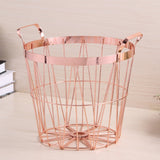 Rose Gold Metal Storage Basket - Cozy Nursery
