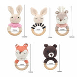 Handmade Crochet Wood Baby Teether - Cozy Nursery