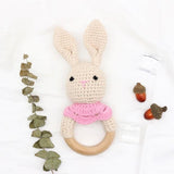 Handmade Crochet Wood Baby Teether - Cozy Nursery