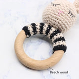 Handmade Crochet Wood Baby Teether - Cozy Nursery