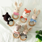 Handmade Crochet Wood Baby Teether - Cozy Nursery
