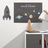 Space Rocket Wall Clock - Cozy Nursery
