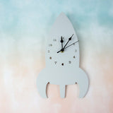 Space Rocket Wall Clock - Cozy Nursery