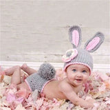 Newborn Bunny Crochet Hat + Short