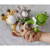 Zoo Animal Crochet Wooden Teether - Cozy Nursery