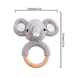 Zoo Animal Crochet Wooden Teether - Cozy Nursery