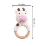 Zoo Animal Crochet Wooden Teether - Cozy Nursery