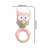 Zoo Animal Crochet Wooden Teether - Cozy Nursery