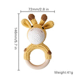 Zoo Animal Crochet Wooden Teether - Cozy Nursery