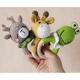 Zoo Animal Crochet Wooden Teether - Cozy Nursery