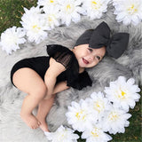 Big Bow Headband and Lace Romper - Cozy Nursery