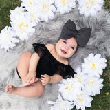 Big Bow Headband and Lace Romper - Cozy Nursery