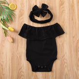 Big Bow Headband and Lace Romper - Cozy Nursery