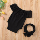 Big Bow Headband and Lace Romper - Cozy Nursery
