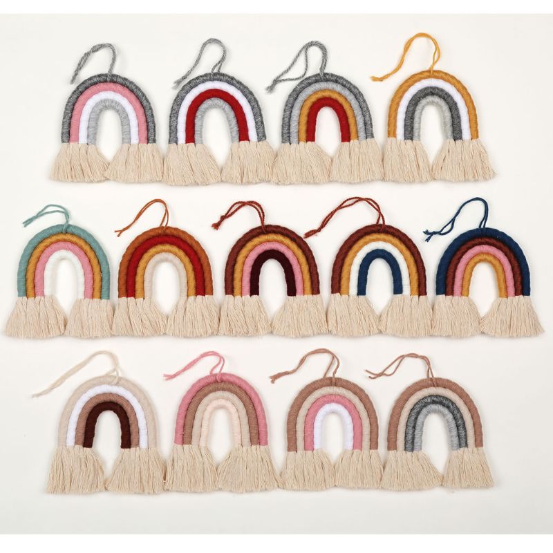 Nordic Hand-woven Rainbow Wall Decor ...