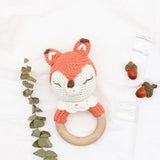 Handmade Crochet Wood Baby Teether - Cozy Nursery