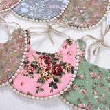 Baby Vintage Bibs with Pom Poms - Cozy Nursery