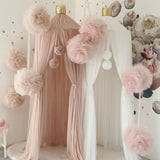 Chiffon Pompoms for Princess Bed Canopy