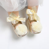Bow Knot Pompom Shoes