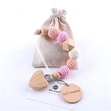 Knitted Wooden Crochet Baby Pacifier - Cozy Nursery