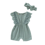 Summer Lace Cotton Romper - Cozy Nursery