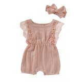 Summer Lace Cotton Romper - Cozy Nursery